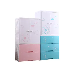 60cm Wide Children's Cartoon Double-door Wardrobe Clothes Storage Children's Supplies Storage