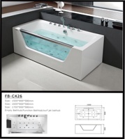 Baignoire balnéo FABIAO de luxe, style classique rectangulaire, 1700 mm, en acrylique, avec jets de massage, pour salle de bain