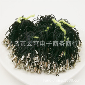 สายคล้องโทรศัพท์แบบวงแหวนคู่สีดำ สายคล้องโลหะพร้อมห่วงสำหรับโทรศัพท์มือถือ แฟลชไดรฟ์ USB ขายส่ง - Product Image 3