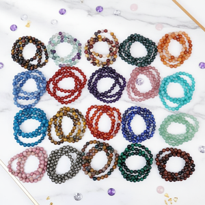 Bracciale in Materiale Misto di Alta Qualità con Avventurina e Ametista Naturale da 8mm, Tendenza Moda Spirituale per Decorazione - Product Image 1