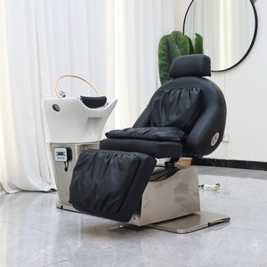 Sillón de Lavado de Cabello Moderno para Salón de Belleza, con Lavabo de Cerámica y Acero Inoxidable, Color Personalizado, de Lujo, en Oferta - Product Image 1