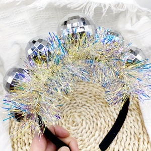 MADESHINE Silver Shiny Christmas Disco Ball <b>Headband</b> Glitter <b>Happy</b> <b>New</b> <b>Year</b> Hair Hoop Accessories Novelty Party Decorations - Product Image 4