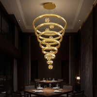 Luminaires suspendus longs pour plafonds hauts, style moderne, pour villa, hall d'hôtel, escalier, lustres en cristal LED de luxe à hauteur réglable