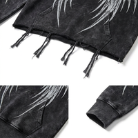 Sudadera con Capucha XUCHANG OEM, Personalizada con Logotipo, Estilo Urbano, Lavado Ácido, 100% Algodón, Corte Holgado, Recortada, para Hombre