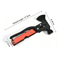 Hache de camping multifonctionnelle, marteau, acier inoxydable 3CR13, outil multifonction avec scie, tournevis, ouvre-bouteille, portable, pour situations d'urgence en plein air