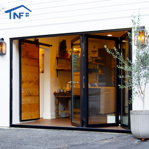 Portes pliantes en verre en alliage d'aluminium au design moderne personnalisé, systèmes de murs de patio en verre pliables avec <span class=keywords><strong>filet</strong></span> en fibre de verre - Product Image 2