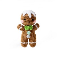 Boneka Rajut Gingerbread Man Buatan Tangan untuk Natal, Mainan Gigitan Bayi, Hadiah Unik yang Menenangkan dan Dapat Digigit