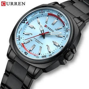 Reloj de Cuarzo CURREN 8455 Nuevo, Azul, Diseño de Dibujos Animados, Estilo Antiguo, Casual, para Hombre, Correa de Acero Inoxidable, Cristal Resistente al Agua, para Negocios - Product Image 2