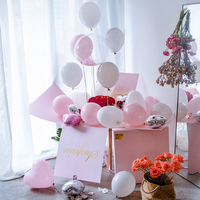 Caja Sorpresa Explosiva Blanca para Fiestas y Celebraciones, en Stock, Cajas de Regalo para Pasteles de Cumpleaños con Flores y Mariposas Voladoras
