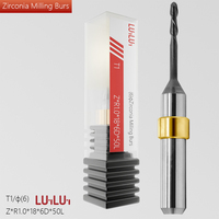 Fresas de Zirconia para Laboratorio Dental 4mm/6mm, Fresa de Carburo Premium para Fresado en Seco CAD CAM Dental, Herramienta para Corte de Bloques de Zirconia