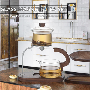 Service à thé en verre classique et créatif, de fabrication artisanale avec une expérience de 41 ans, pour usage domestique, avec <span class=keywords><strong>infuseur</strong></span> magnétique pour une préparation facile, théière Kung Fu Palace, qualité alimentaire légère - Product Image 2