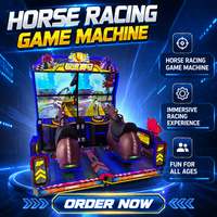 Machine de jeu vidéo d'arcade de course de chevaux à monnayeur, compatible anglais, 1000 1500W, jeu de course commercial