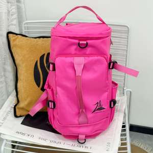 Waterproof Pink Barrel Gym <b>Backpack</b> <b>Large</b> Capacity Travel Duffel Bag Multi Buckle Sports Fitness Bags Custom Logo Wholesale - Product Image 3