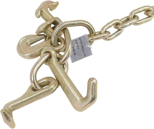 Cadena de remolque soldada con gancho en J de vástago largo de 15 pulgadas G70, conjunto de ganchos RTJ y ganchos de agarre, correa de amarre para cadena de remolque con gancho en J y R para elevación - Product Image 6