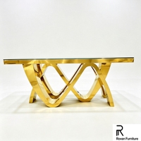 Table rectangulaire pour événements de mariage, en acier inoxydable, style moderne, table de banquet, table à manger