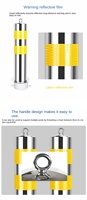 Bollard de sécurité robuste en acier inoxydable 304 avec bande réfléchissante jaune pour le stationnement