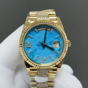 Montre mécanique de luxe sur mesure pour homme, marque avec cadran en diamant personnalisé et montre décontractée haut de gamme pour femme - Product Image 1