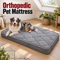 Matelas orthopédique personnalisé pour chien avec housse amovible et lavable et tissu matelassé ondulé pour collections de marques d'animaux de compagnie