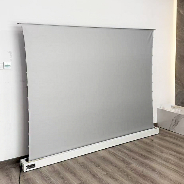 Custom Electric White Motorized Floor Retractable Projection Screen HD ALR 4K Projector Ultra Short Throw for Home Theater