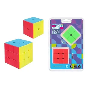 2023 뜨거운 판매 교육 완구 ABS 2*2 & 3*3 아이들을위한 스티커없는 3D 매직 퍼즐 Rubikes 큐브
