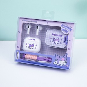 หูฟังไร้สาย TWS-K83 BT 5.4 พร้อมเคสหนังลายการ์ตูนและสายคล้องคอ - Product Image 2