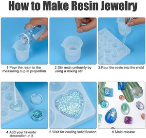 155 Pieces <strong>Resin</strong> <strong>Jewelry</strong> Making <strong>Kit</strong> Including Pendant Trays <strong>Jewelry</strong> Pendant Pins and Making Tools for DIY <strong>Jewelry</strong> Craft Making - Product Image 4