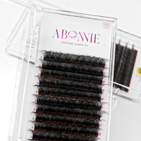 Abonnie 1200 Ventilateurs Pointy Thin Base Pro Made Fan Lash Trays Korean PBT Fiber Loose Fans Ultra-Speed Promade Lash Extension Fans