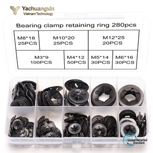 ชุดแหวนล็อคแบริ่ง 280 ชิ้น M3 M4 M5 M6 M8 M10 M12 แหวนรองเหล็กเคลือบดำ - Product Image 5