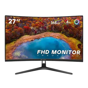 رخيصة الثمن 27 "144Hz/165HZ منحني شاشة عرض ألعاب الكامل HD 1080P 1800R فرملس الكمبيوتر رصد 1ms مع FreeSync لسطح المكتب