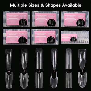 KLANA Sandwich Dual Form <b>Nail</b> Tips 280PCS/Box Fast Sculpting Almond Dual Forms Dual-side Clamping Design Square Sandwich Mold - Product Image 1