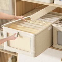 Organisateur de vêtements pliable et durable en tissu Oxford + panneau PP, avec fenêtre transparente pour ranger les t-shirts et les jeans