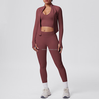 Ensemble de yoga 4 pièces grande taille, écologique, effet seconde peau, dos ouvert, séchage rapide, coupe ajustée pour femme, idéal pour la course en extérieur, le fitness et la gym