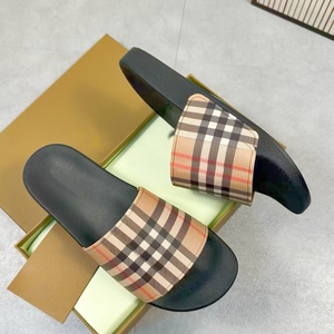 High Quality Leather women's Shoes Luxury Designer Men's shoes Outdoor <b>Slide</b> slippers Flat Sandals Women Light Weight Slippers - Product Image 1