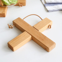 Tapis de table créatif en bois massif, style nordique, isolant thermique, pour plat chaud, pliable, pour cuisine domestique