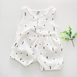 Vêtements de boutique en gros pour bébés, ensemble de vêtements d'été sans manches, importés de Chine - Product Image 3