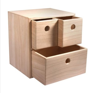 Japanese Style <b>Solid</b> <b>Wood</b> Drawer Storage Box Rectangle Freestanding <b>Desk</b> Organizer For Jewelry Stationery Cosmetic Storage - Product Image 2