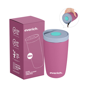 Tazas de Café Más Vendidas del Año, 350 ml, Acero Inoxidable, Doble Pared Aislada, con Tapa de Presión, Logotipo Personalizado, Antiderrames - Product Image 1