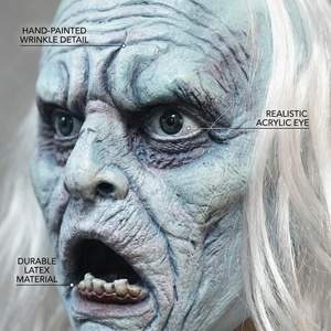 <span class=keywords><strong>Masque</strong></span> de zombie drôle et amusant pour Halloween, perruque blanche, <span class=keywords><strong>masque</strong></span> réaliste en latex pour le visage entier, pour cosplay, fête, accessoires de maison hantée, tendance - Product Image 2