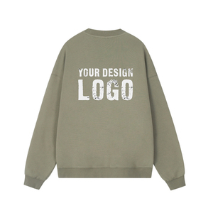 Sweat-shirt pour homme surdimensionné à col rond en polaire OEM en gros, logo personnalisé, couleur unie, sweat-shirt ample pour homme - Product Image 2