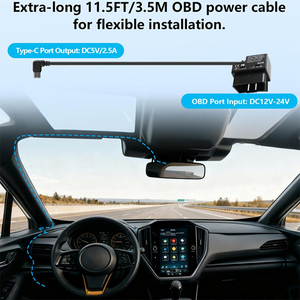 Kit de câblage pour caméra embarquée OBD Type-C 12V-24V vers 5V 3A avec protection contre les basses tensions et mode stationnement pour DVR de voiture - Product Image 3