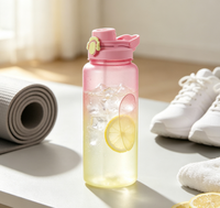 Bouteille d'eau de sport grande capacité à large ouverture en PETG/Tritan/SK, sans BPA, étanche, écologique, avec couvercle à clapet pour boire directement
