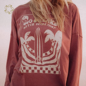 T-shirt de plage pour femmes en coton biologique t-shirts pour femmes haut à manches longues t-shirts unisexe surdimensionné t-shirt personnalisé t-shirt de <span class=keywords><strong>surf</strong></span> - Product Image 3