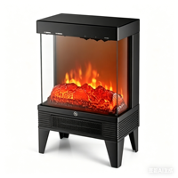 Cheminée électrique chauffante 12 pouces avec flamme LED, encastrable murale, fenêtre de visualisation 3 faces, commande en anglais, pour usage domestique et hôtelier
