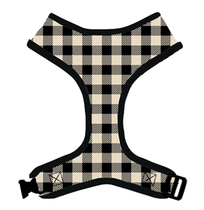 大量生産可能 カスタムロゴ入り 格子柄小型犬用ベスト ポリエステル製 ノープル犬用ハーネス クイックリリースバックル付き - Product Image 1