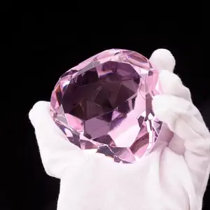 Kristal K9 onur makine kesim kalp şekli pembe doğal kalp cam kristal hediye için