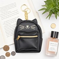 Tas Mini Kulit PU Modis & Tas Kecil Dompet Ritsleting Dompet Koin Kunci Kartu Warna Biru Muda, Untuk Gaya Lain Silakan Konsultasikan ke Layanan