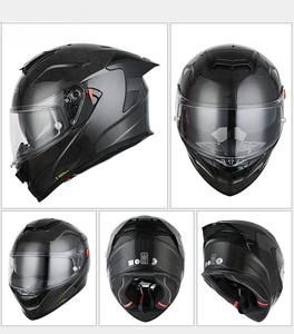 Casque de course intégral en fibre de carbone 12K avec double visière panoramique haute définition, grande aile arrière, homologué DOT, état neuf - Product Image 6