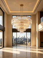Lustre en cristal sur mesure, grand lustre moderne en verre de Murano, luxe, LED, pour salon, plafonds hauts, lustres d'hôtel