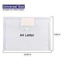 Enveloppe en plastique horizontale Sacs à documents avec bouton pression Dossier en plastique avec pochette pour étiquette avec impression de logo personnalisée