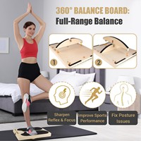 Tabla Inclinada de Madera Ajustable con Bandas de Resistencia para Fisioterapia, Rehabilitación y Estiramiento de Pantorrillas
